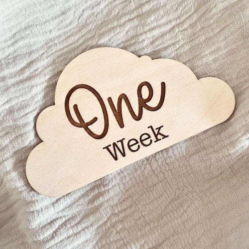 Cloud Wooden Baby Milestone Set