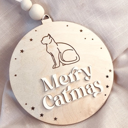 Merry Catmas tree ornament